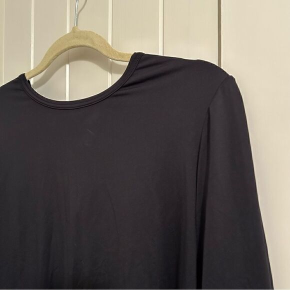 K-Deer Twist Back Long Sleeve Activewear Top, Black, Large - Picture 4 of 8